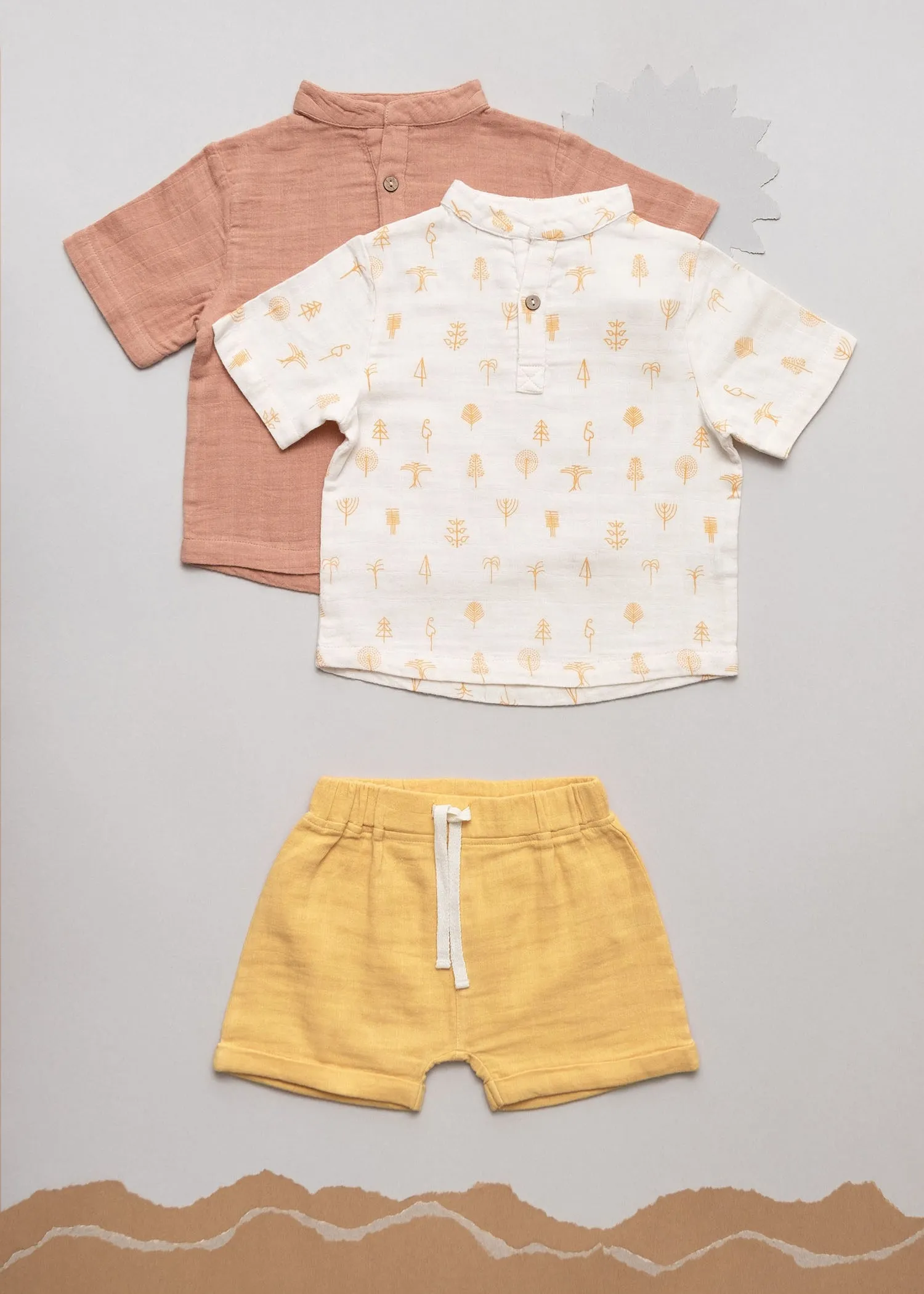 Short sleeve shirt Protective Forest organic muslin