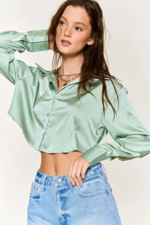 SILK CROPPED BLOUSE