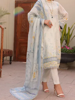 Sky Blue Salsa Silk 3 Piece Unstitched - ALP-3PS-1619
