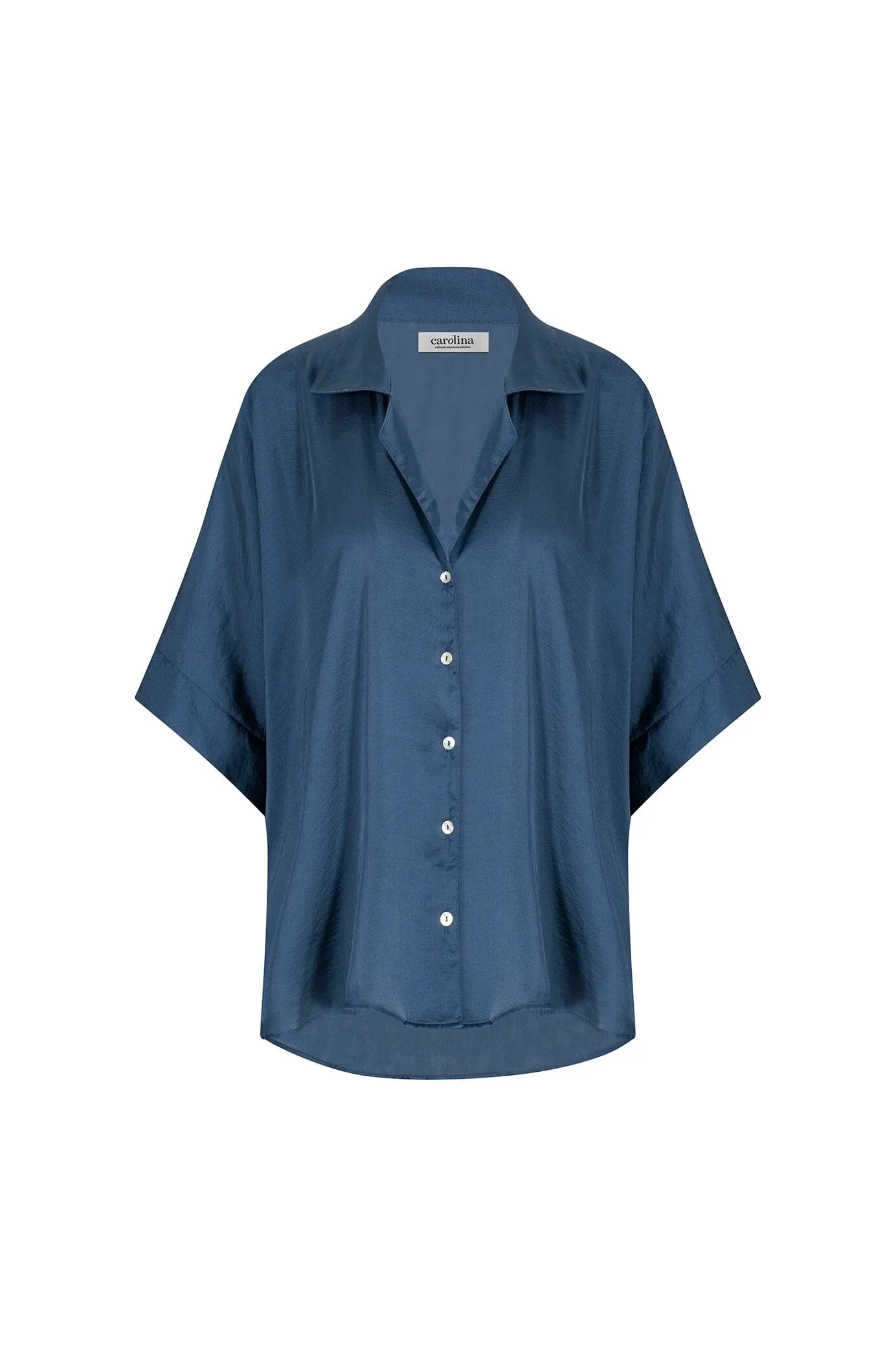 Tory Short Sleeve Collared Shirt Navy