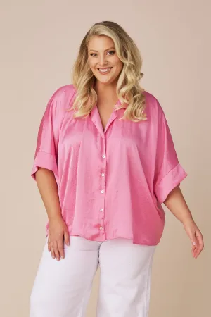 Tory Short Sleeve Collared Shirt Pink