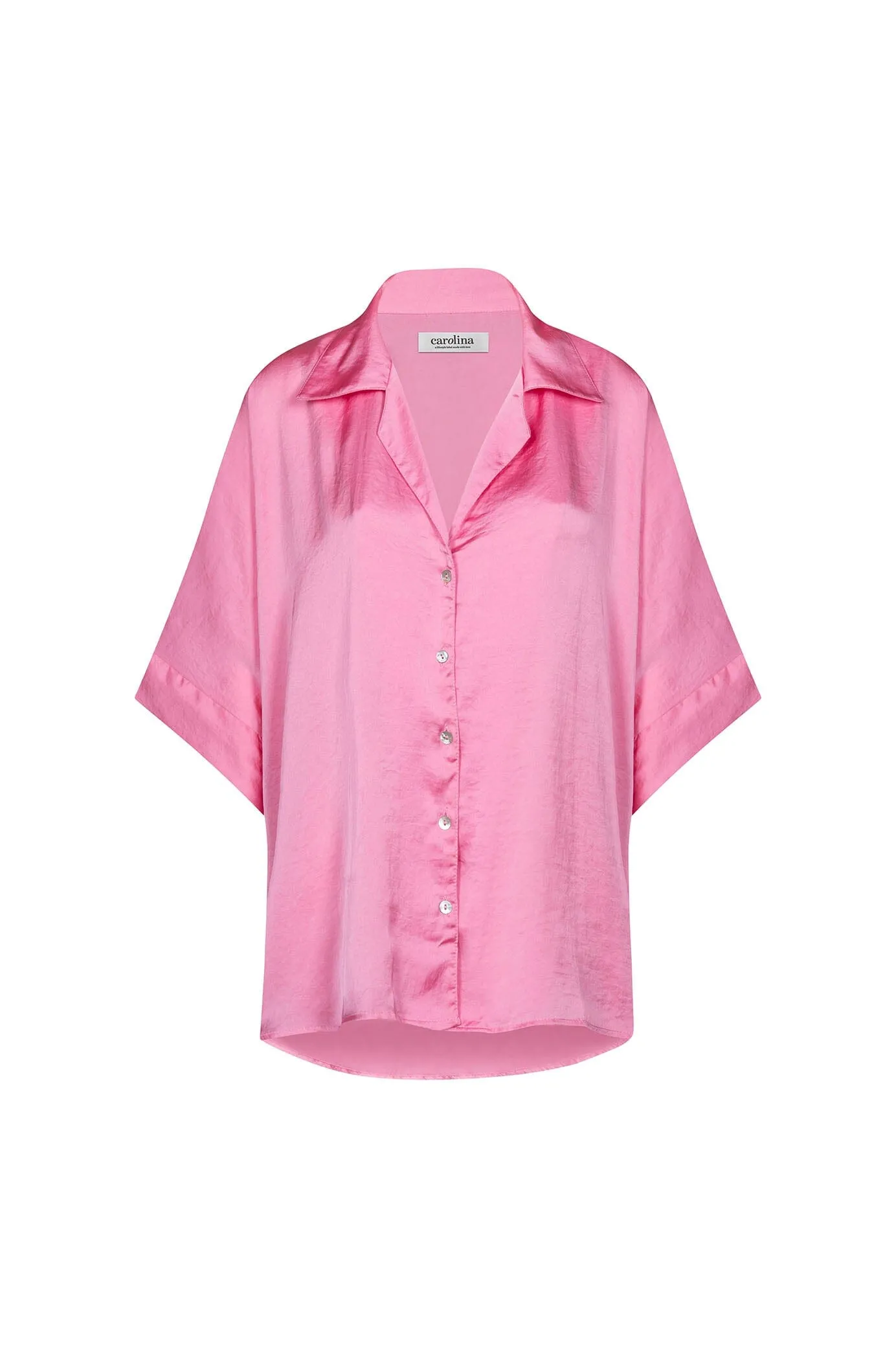 Tory Short Sleeve Collared Shirt Pink