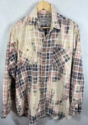 Vintage Grey, Red and Cream Flannel Size Large