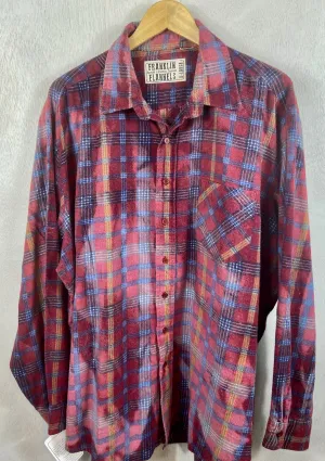 Vintage Merlot, Blue and White Flannel Size XL