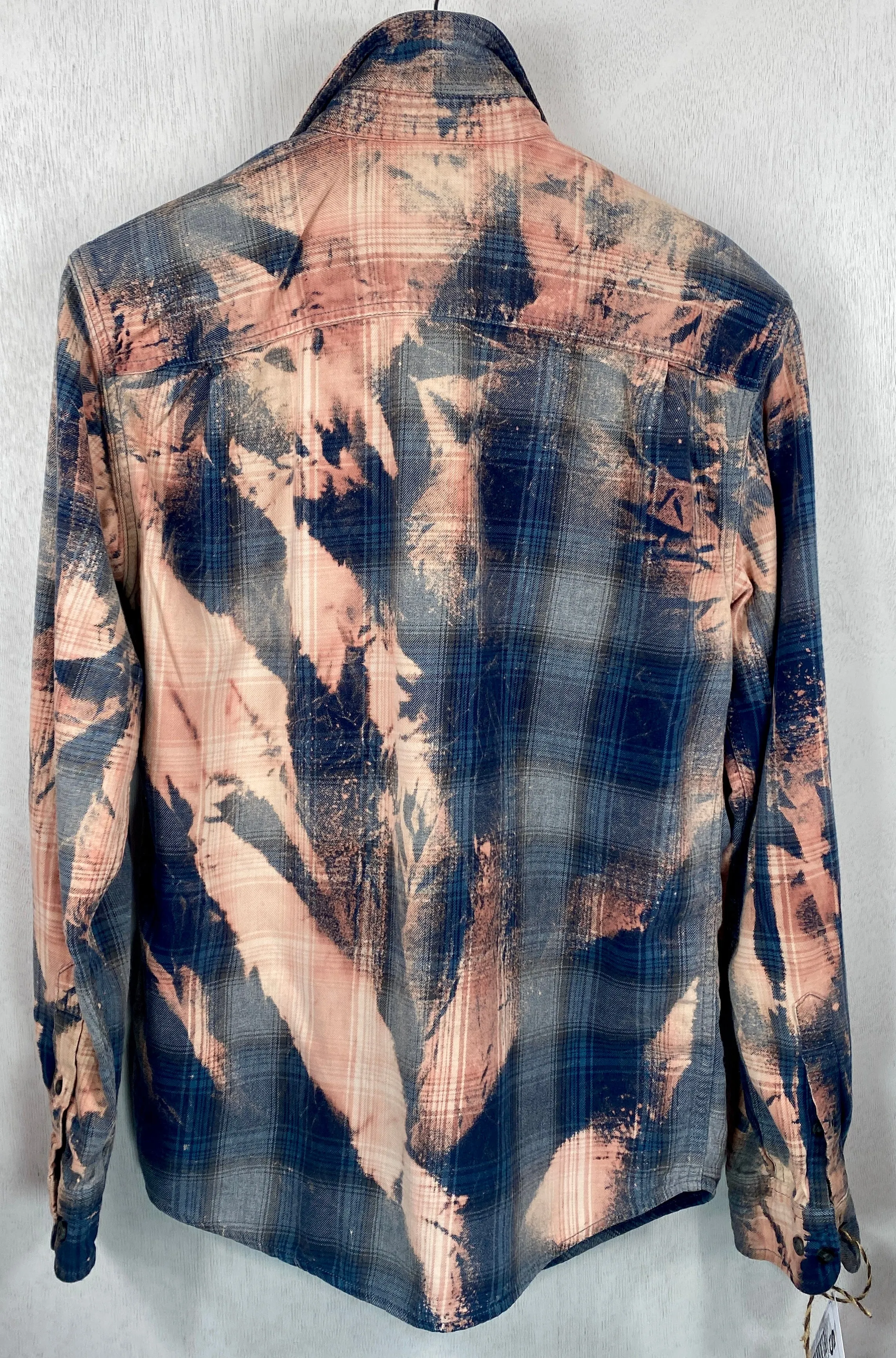 Vintage Navy, Grey and Pink Flannel Size Small