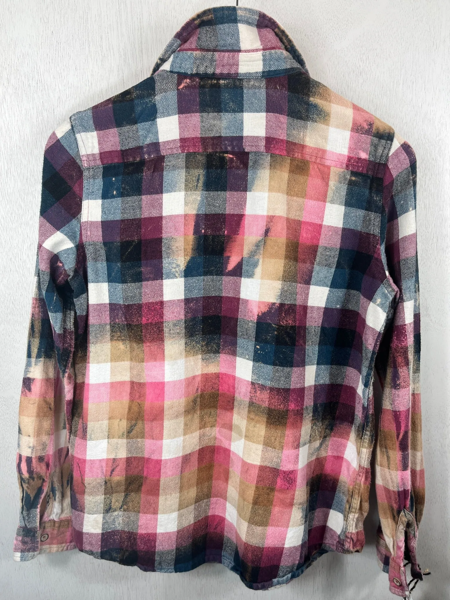 Vintage Purple, Pink, Teal and Rust Flannel Size XS
