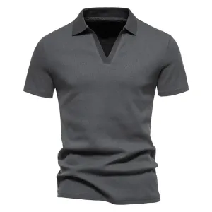 West Louis™ Men's V-Neck Polo Style Henley Tee