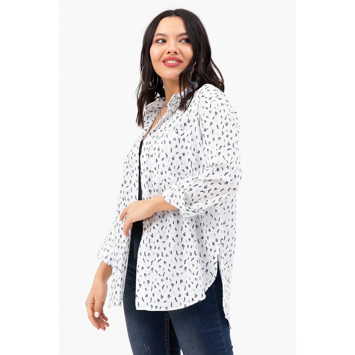 White Oversized Pocket Shirt