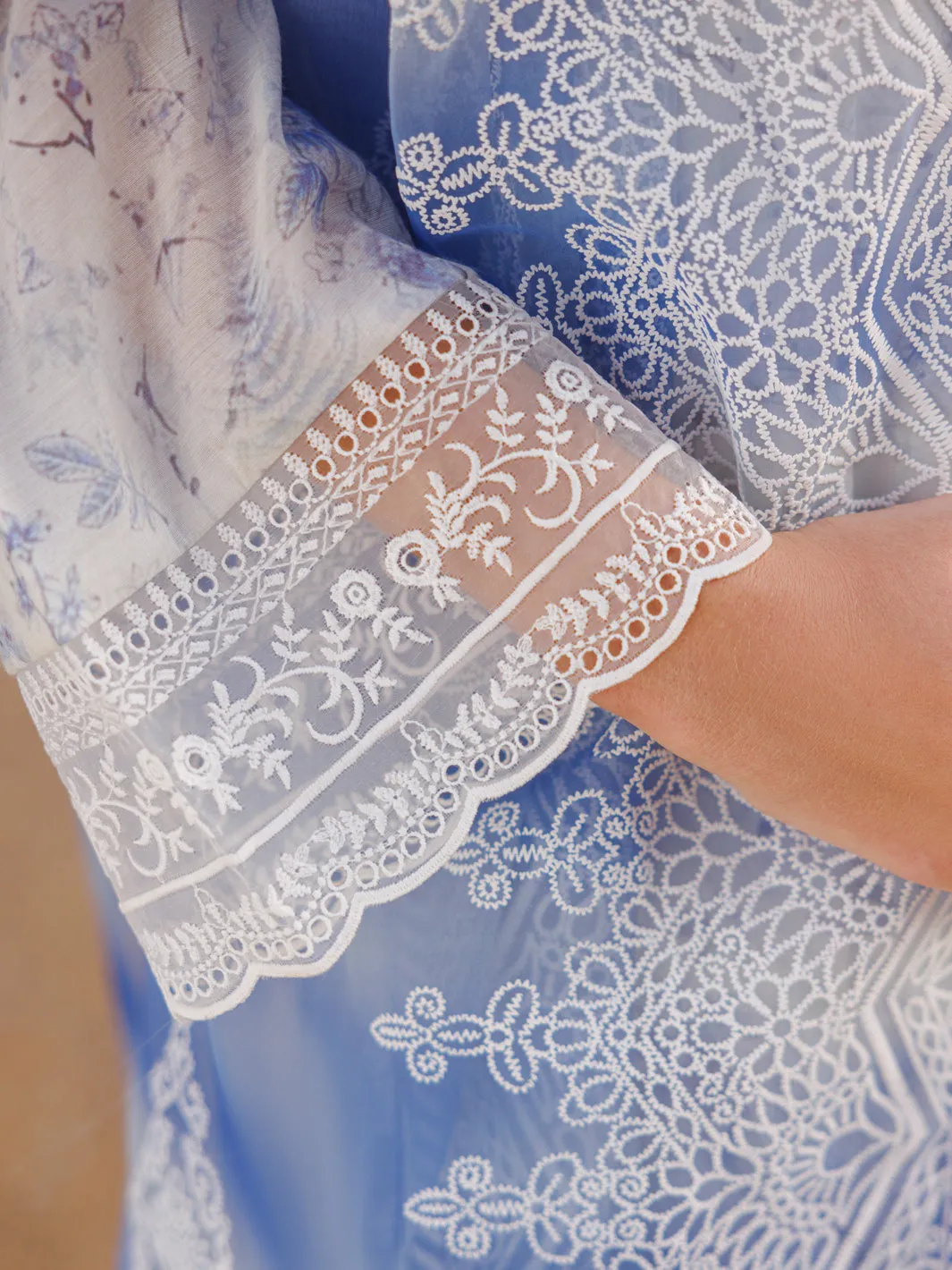 White Swiss Foil 3 Piece Unstitched - ALP-3PS-1816