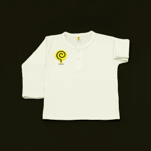 White Waffle-knit Henley