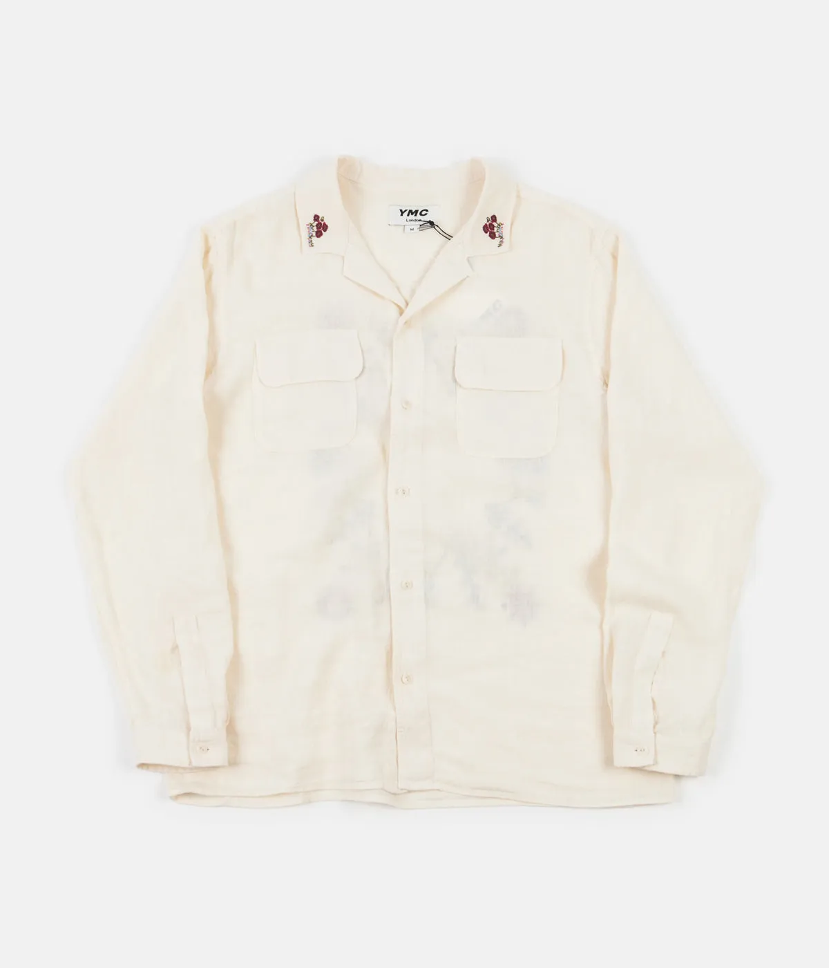 YMC Embroidered Feathers Shirt - Ecru