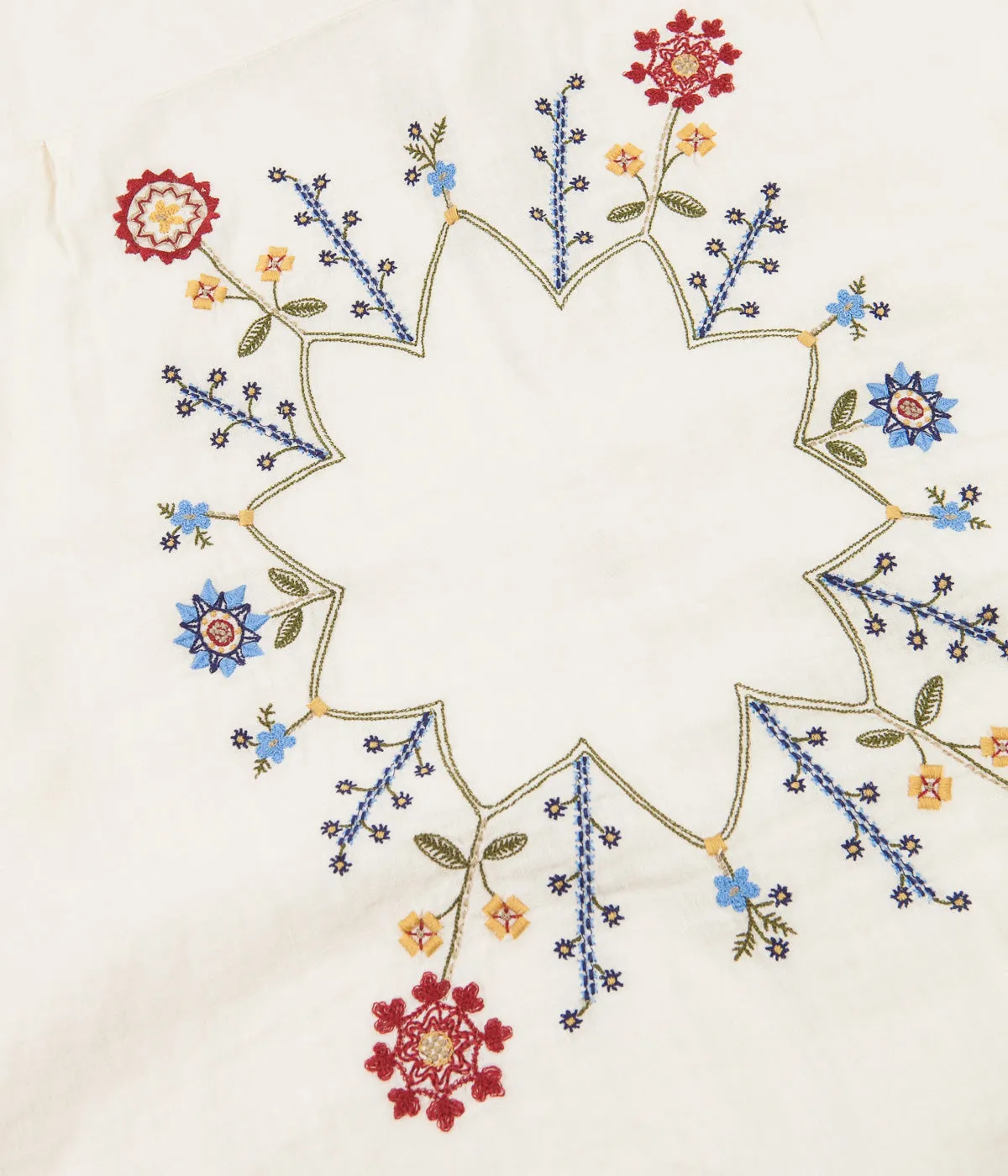 YMC Embroidered Feathers Shirt - Ecru
