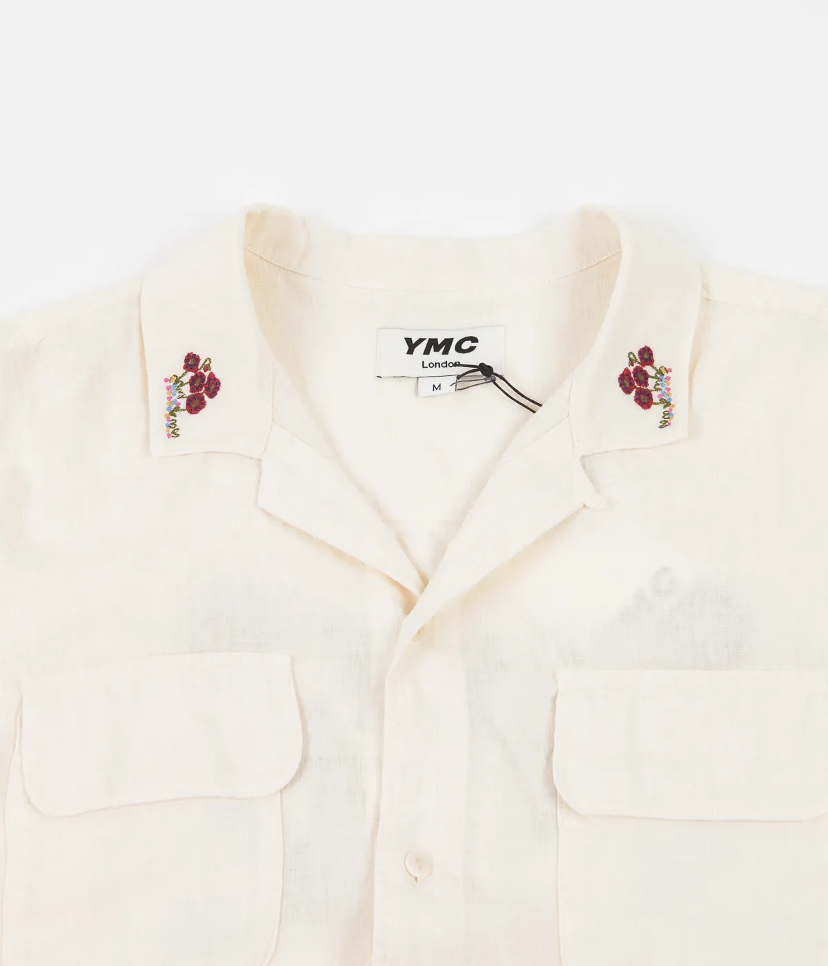 YMC Embroidered Feathers Shirt - Ecru